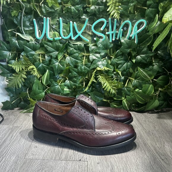 VTG Allen Edmonds Lancaster Men\'s Leather Wingtip Golf Shoe 8.5 B Dark Cherry main image 9